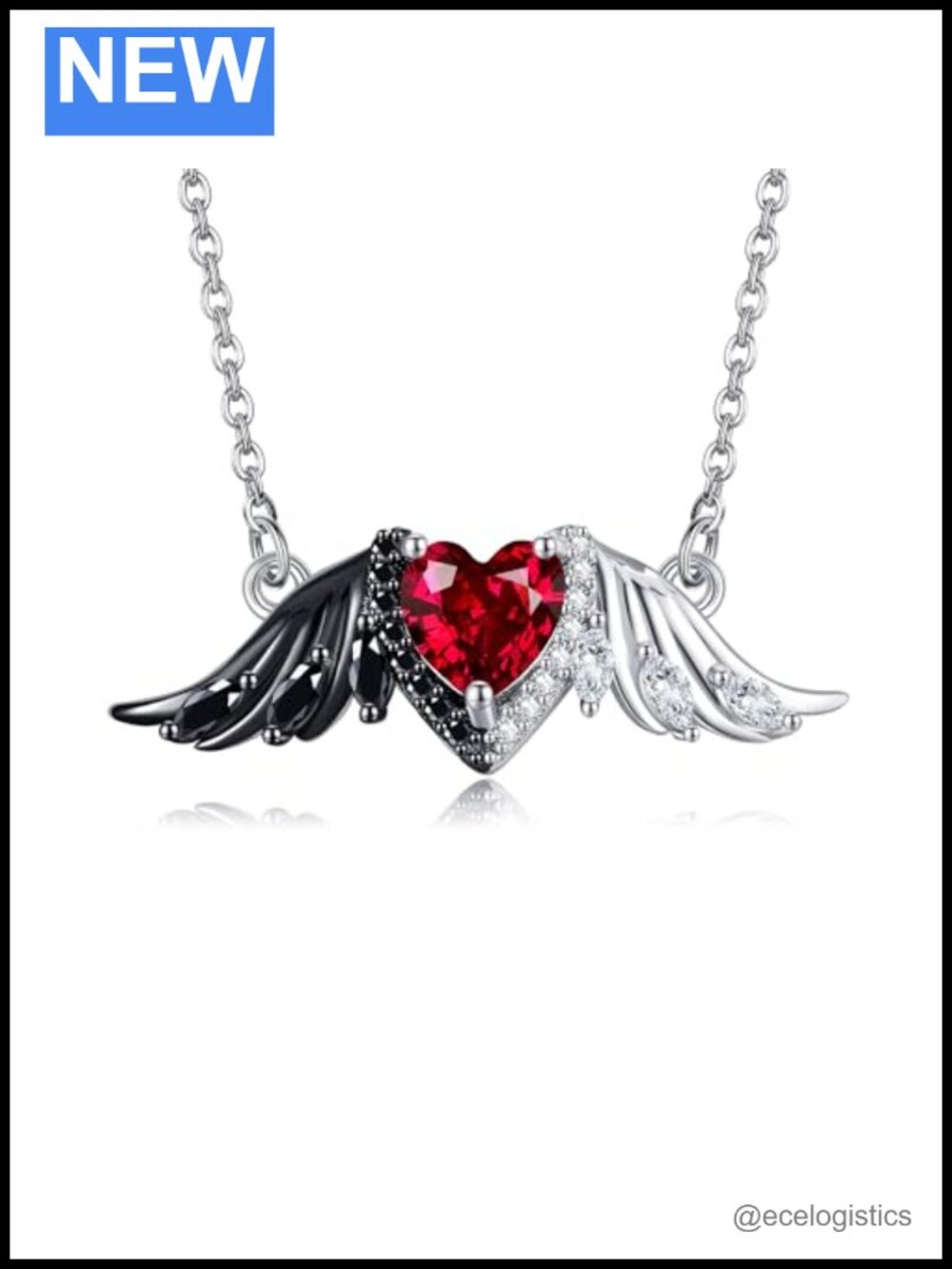925 Sterling Silver Angel Devil Wings Pendant Necklace Gothic